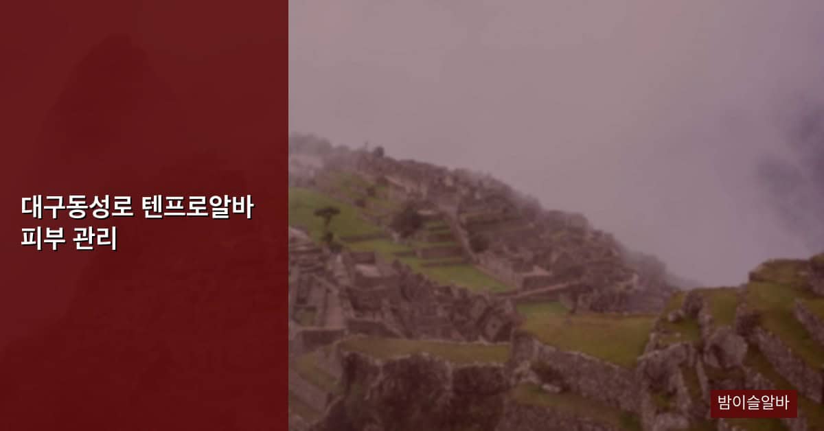 대구동성로 텐프로알바 피부 관리