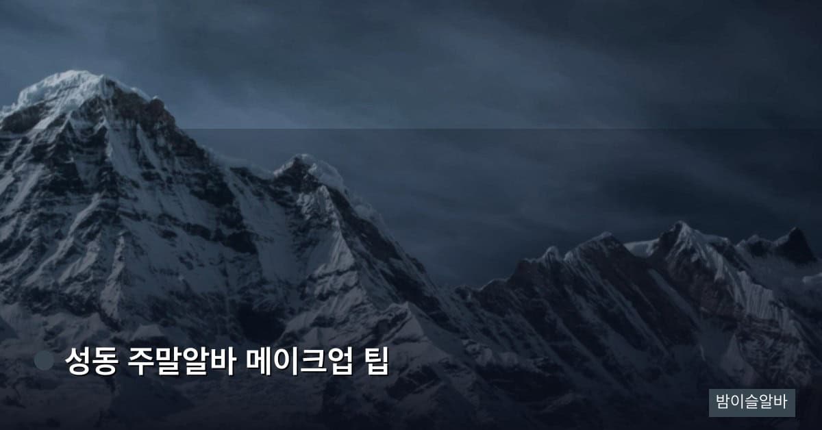 성동 주말알바 메이크업 팁