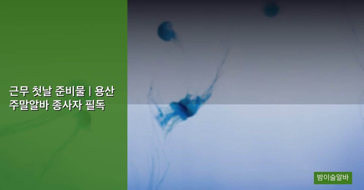 근무 첫날 준비물 | 용산 주말알바 종사자 필독