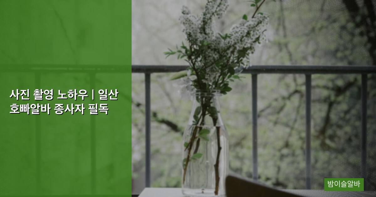 사진 촬영 노하우 | 일산 호빠알바 종사자 필독